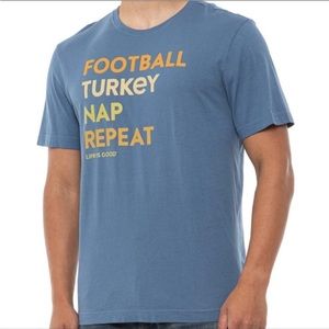 New Life Is Good Thanksgiving Football Men’s T-Shirt XL